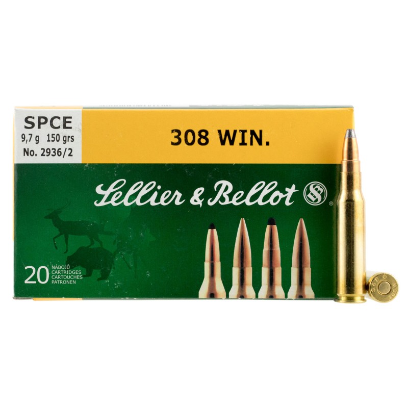 Sellier  Bellot SB308D Rifle  308Win 150gr Soft Point Cut Through Edge 20 Per Box25 Case