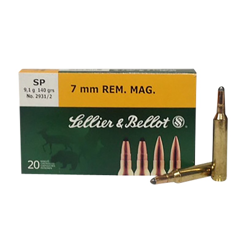 Sellier  Bellot SB7B Rifle  7mmRemMag 140gr Soft Point 20 Per Box20 Case