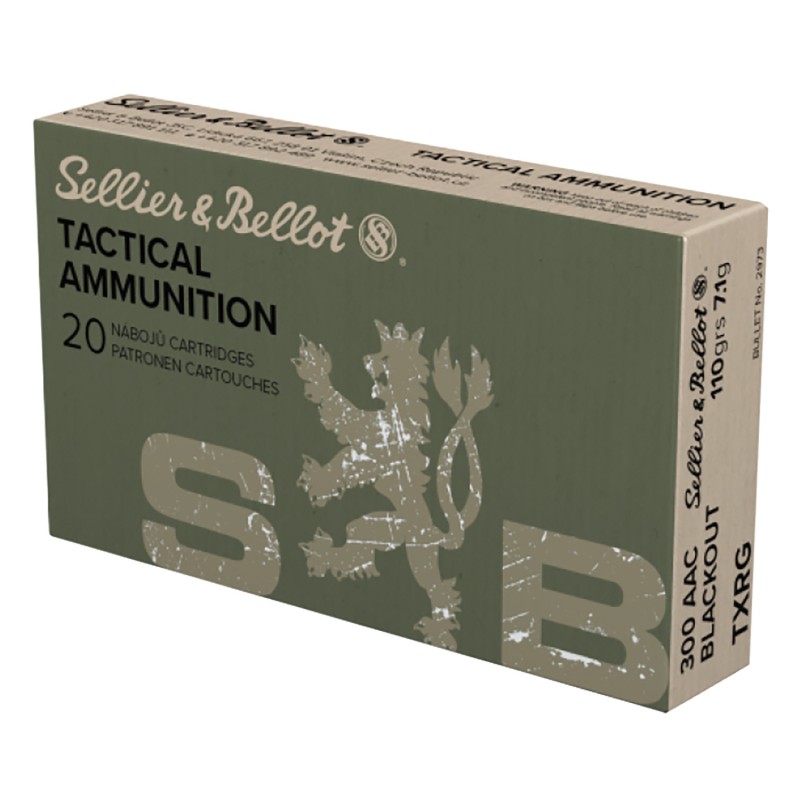 Sellier  Bellot SB300BLKXA eXergy  300Blackout 110gr TAC EX Blue 20 Per Box50 Case