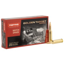 Norma Ammunition 20160392 Dedicated Precision Golden Target Match 6mmCreedmoor 107gr Hollow Point Boat Tail 20 Per Box10 Case