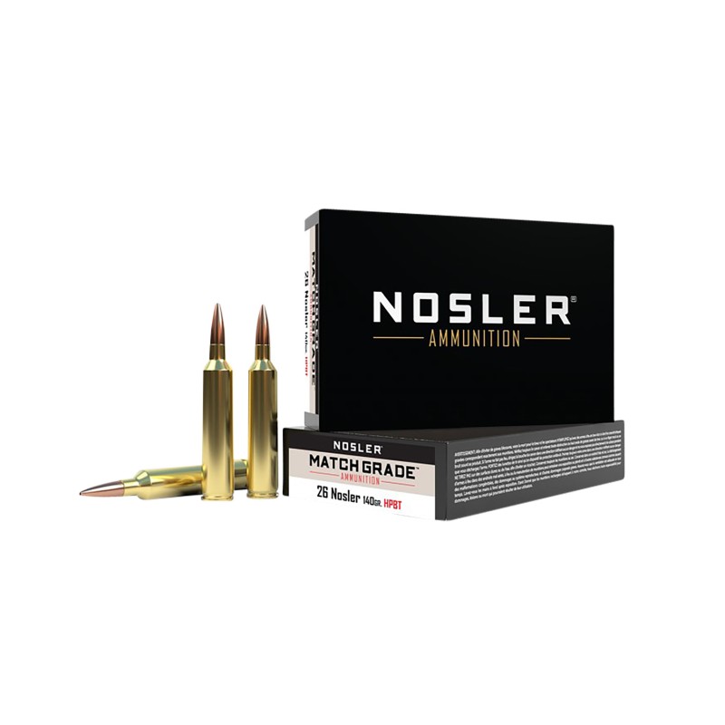 Nosler 51288 Match Grade  26Nosler 140gr Custom Competition Hollow Point Boat Tail 20 Per Box10 Case