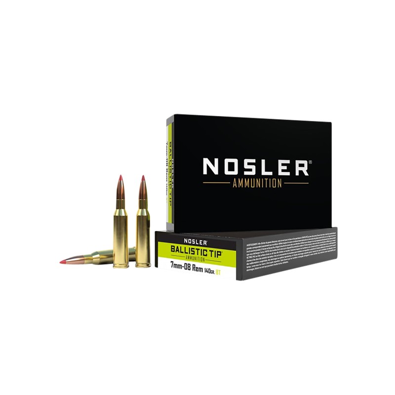 Nosler 40059 Ballistic Tip  7mm08Rem 140gr Spitzer Ballistic Tip 20 Per Box10 Case