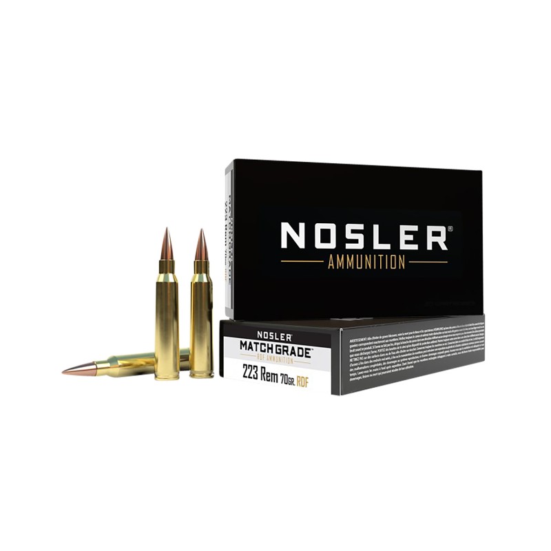 Nosler 60130 Match Grade RDF 223Rem 70gr RDF Hollow Point Boat Tail 20 Per Box40 Case