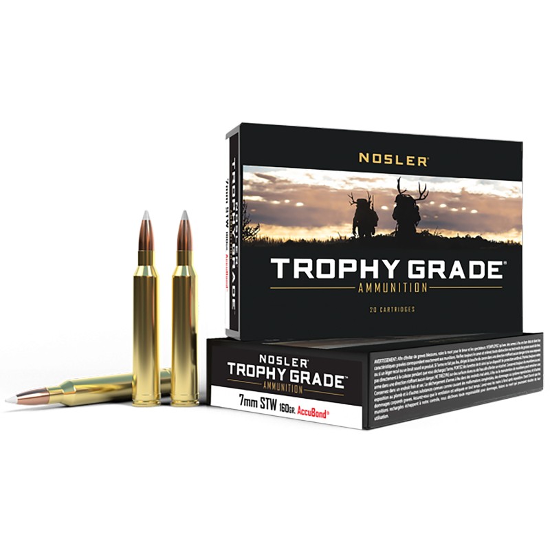 Nosler 60047 Trophy Grade  7mmSTW 160gr Nosler AccuBond 20 Per Box10 Case