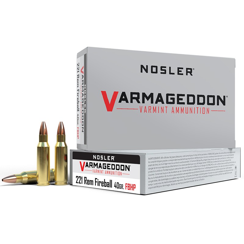 Nosler 65120 Varmageddon  221RemFireball 40gr Flat Base Hollow Point 20 Per Box20 Case