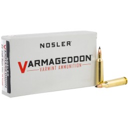 Nosler 65155 Varmageddon  22250Rem 55gr Flat Base Tipped 20 Per Box10 Case