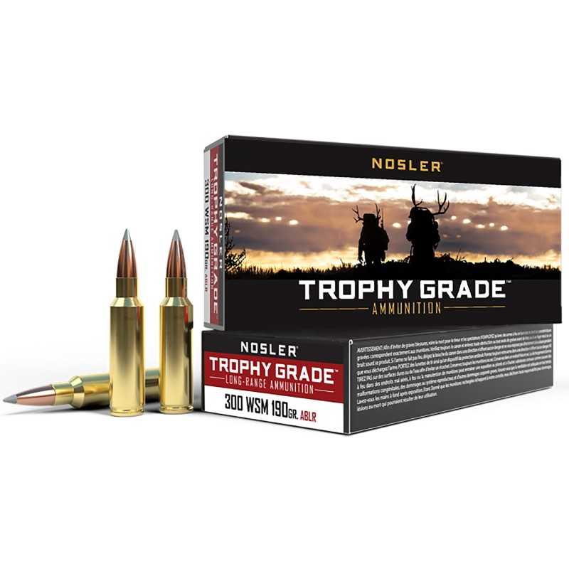 Nosler 60106 Trophy Grade LongRange 300WSM 190gr Nosler Spitzer AccuBond Long Range 20 Per Box10 Case