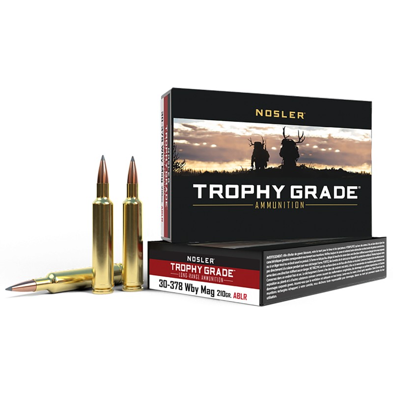 Nosler 60133 Trophy Grade LongRange 30378WthbyMag 210gr Nosler Spitzer AccuBond Long Range 20 Per Box10 Case