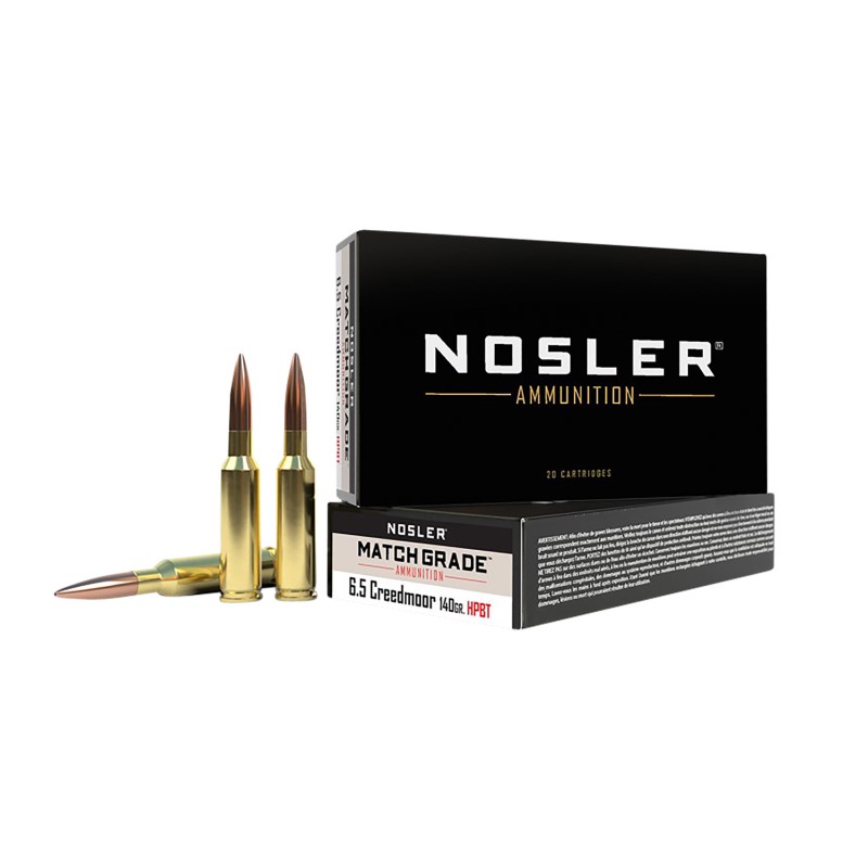 Nosler 43455 Match Grade  6.5Creedmoor 140gr Custom Competition Hollow Point Boat Tail 20 Per Box10 Case