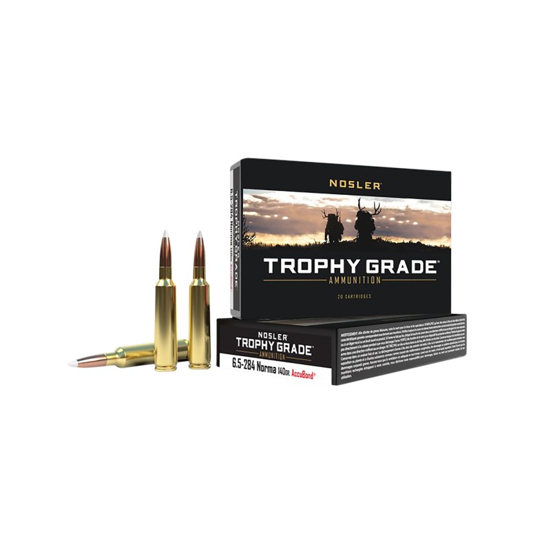 Nosler 60040 Trophy Grade  6.5x284Norma 140gr Nosler AccuBond 20 Per Box10 Case