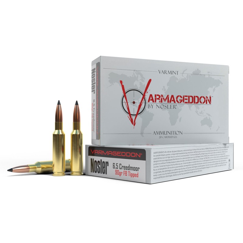 Nosler 65175 Varmageddon  6.5Creedmoor 90gr Flat Base Tipped 20 Per Box10 Case