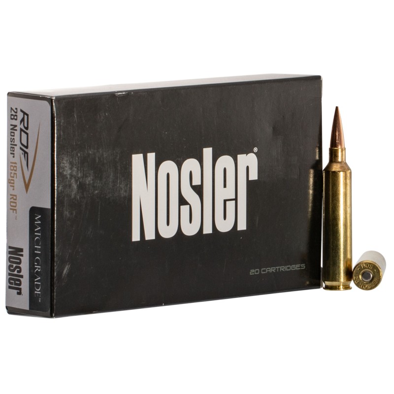 Nosler 60141 Match Grade RDF 28Nosler 185gr RDF Hollow Point Boat Tail 20 Per Box10 Case