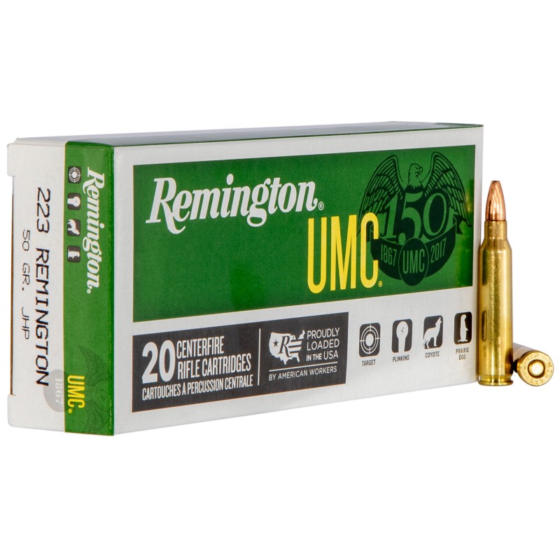 Remington Ammunition 23812 UMC  223Rem 50gr Jacketed Hollow Point 20 Per Box10 Case