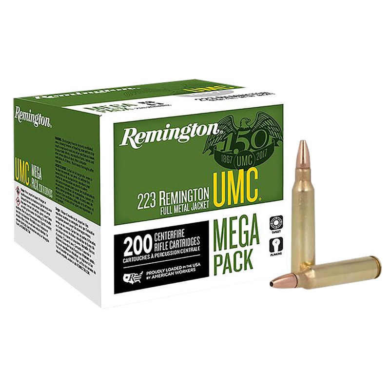 Remington Ammunition 23775 UMC Mega Pack 223Rem 45gr Jacketed Hollow Point 200 Per Box4 Case