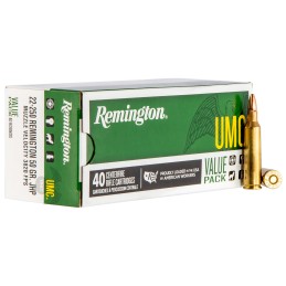 Remington Ammunition 23783 UMC Value Pack 22250Rem 50gr Jacketed Hollow Point 40 Per Box10 Case