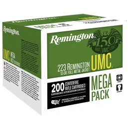 Remington Ammunition 23683 UMC Mega Pack 223Rem 55gr Full Metal Jacket 200 Per Box4 Case