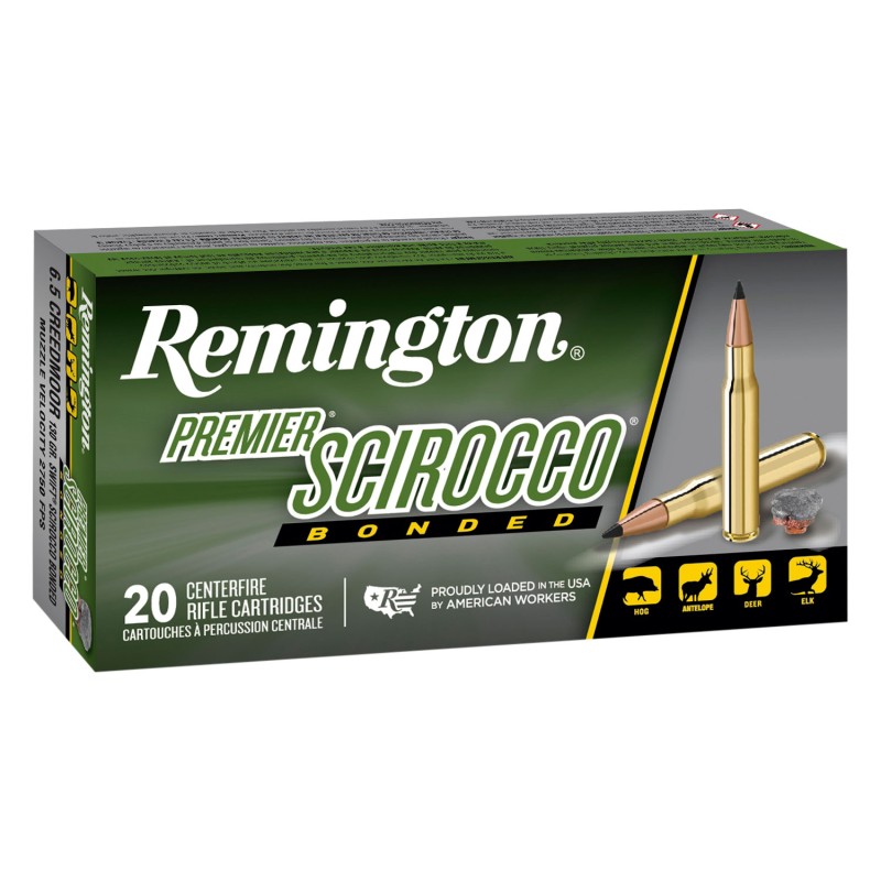 Remington Ammunition 29344 Premier Scirocco Bonded 6.5Creedmoor 130gr Swift Scirocco Bonded 20 Per Box10 Case