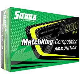 Sierra A227501 MatchKing Competition 308Win 175gr Sierra MatchKing BTHP 20 Per Box10 Case