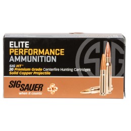 Sig Sauer E65CH120 Elite Copper Hunting  6.5Creedmoor 120gr Copper Solid 20 Per Box10 Case