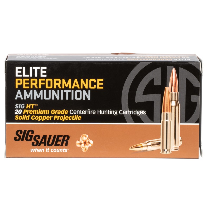 Sig Sauer E65CH120 Elite Copper Hunting  6.5Creedmoor 120gr Copper Solid 20 Per Box10 Case