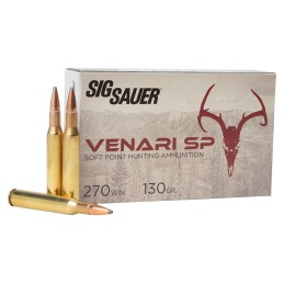 Sig Sauer V270SP13020 Venari  270Win 130gr Soft Point 20 Per Box10 Case