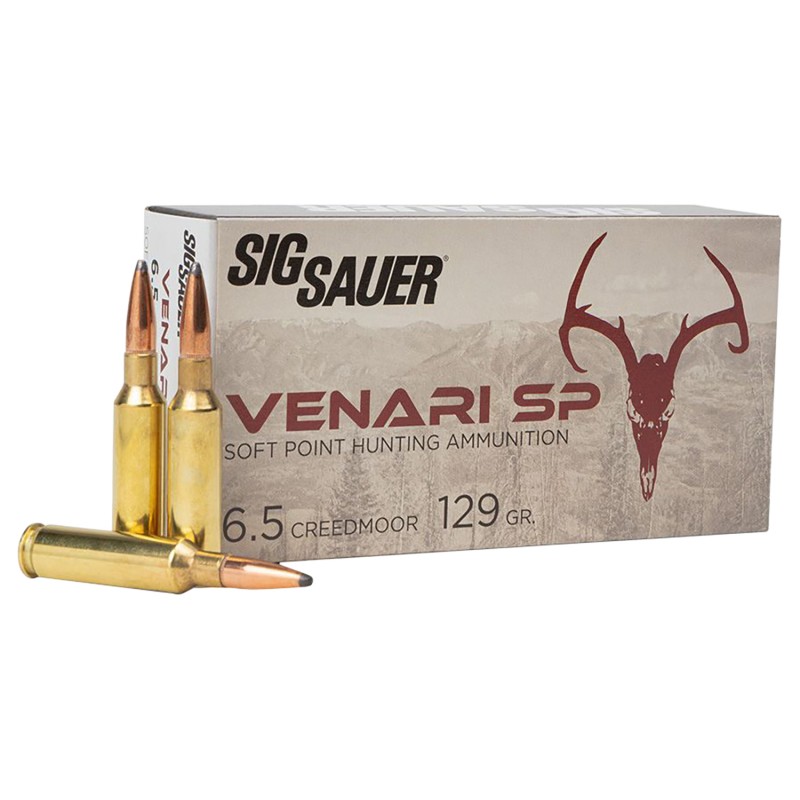 Sig Sauer V65CMSP12920 Venari  6.5Creedmoor 129gr Soft Point 20 Per Box10 Case