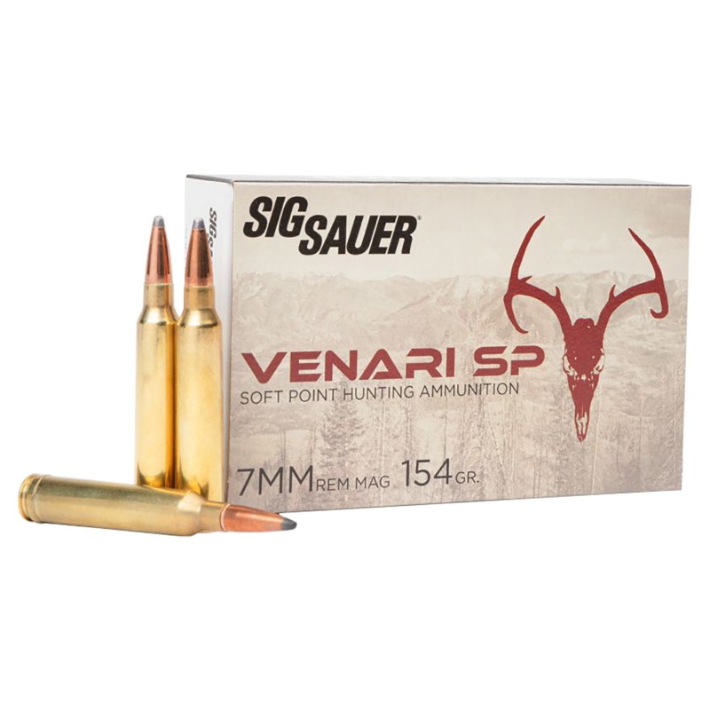 Sig Sauer V7MMSP15420 Venari  7mmRemMag 154gr Soft Point 20 Per Box10 Case