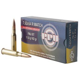 PPU PPM7 Match  7.62x54mmR 182gr Full Metal Jacket 20 Per Box10 Case