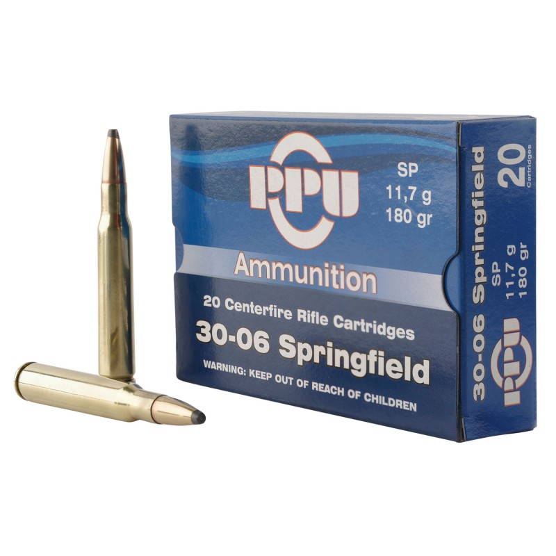 PPU PP30063 Standard Rifle  3006Springfield 180gr Soft Point 20 Per Box10 Case