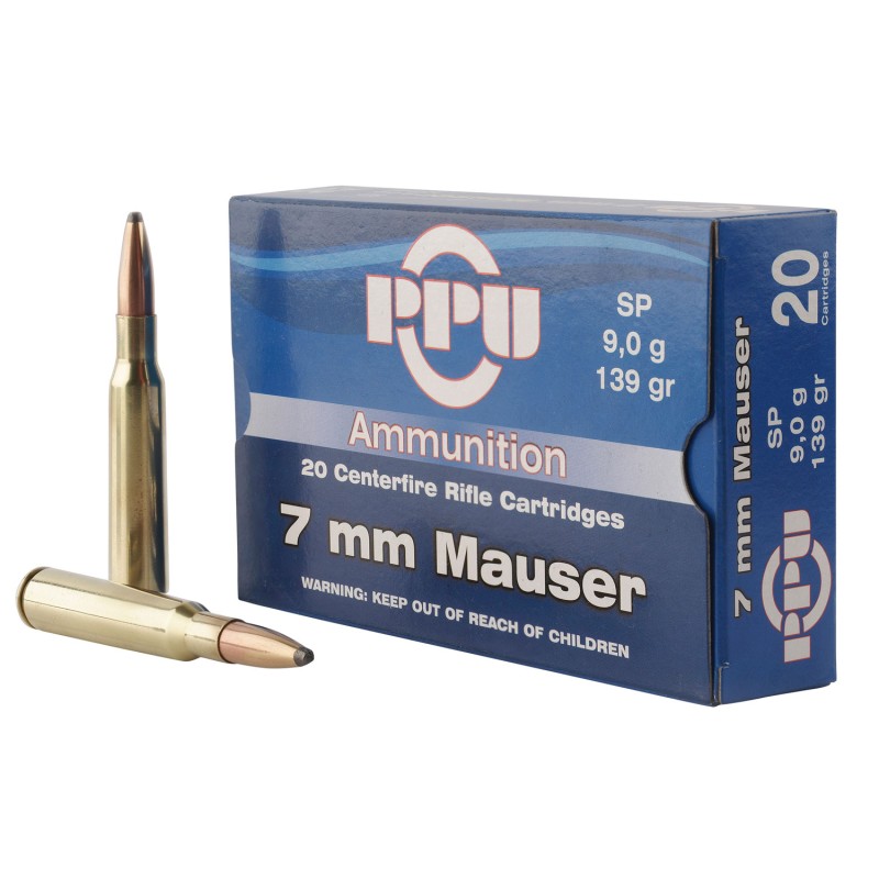 PPU PP7 Metric Rifle  7mmMauser 139gr Soft Point 20 Per Box10 Case