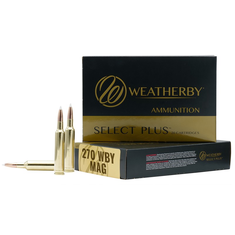 Weatherby B270130TTSX Select Plus  270WthbyMag 130gr Barnes Tipped TSX Lead Free 20 Per Box10 Case