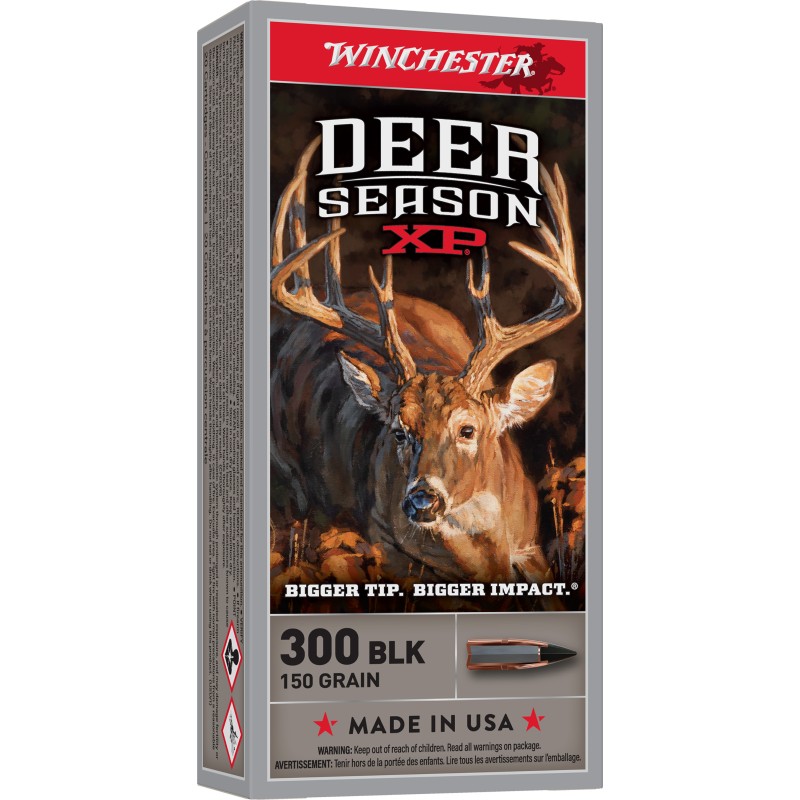 Winchester Ammo X300BLKDS Deer Season XP 300Blackout 150gr Extreme Point 20 Per Box10 Case