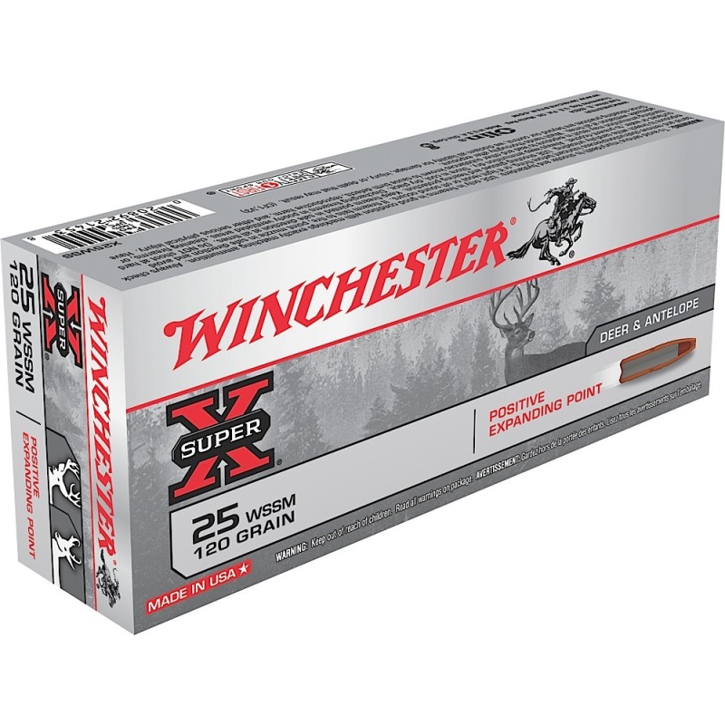 Winchester Ammo X25WSS Super X  25WSSM 120gr Positive Expanding Point 20 Per Box10 Case