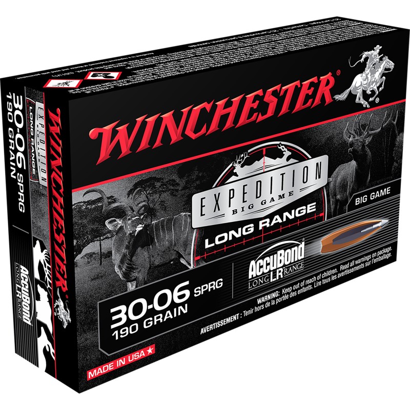 Winchester Ammo S3006LR Expedition Big Game Long Range 3006Springfield 190gr Nosler AccuBond Long Range 20 Per Box10 Case