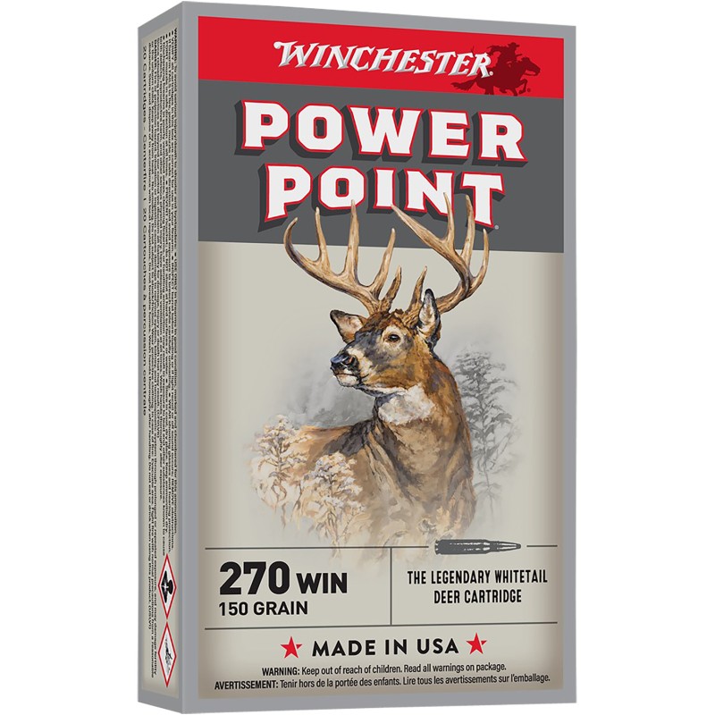 Winchester Ammo X2704 PowerPoint  270Win 150gr 20 Per Box10 Case