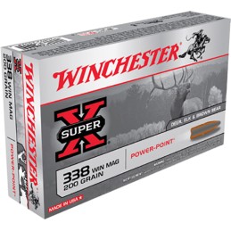 Winchester Ammo X3381 PowerPoint  338WinMag 200gr 20 Per Box10 Case