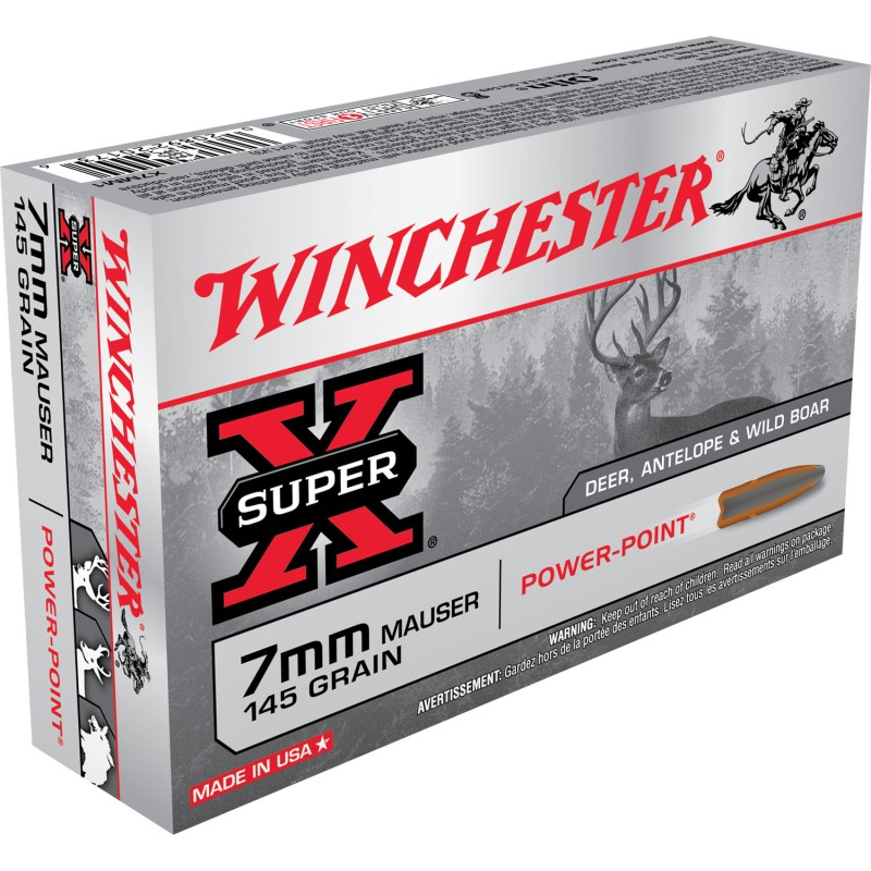 Winchester Ammo X7MM1 Super X  7mmMauser 145gr Power Point 20 Per Box10 Case