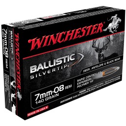 Winchester Ammo SBST708 Ballistic Silvertip  7mm08Rem 140gr Rapid Controlled Expansion Polymer Tip 20 Per Box10 Case