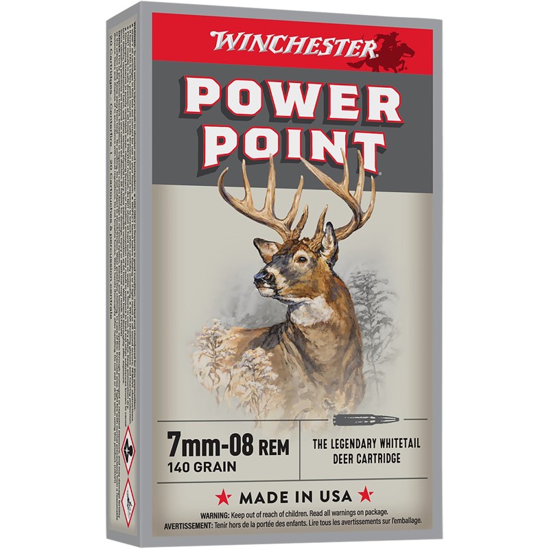 Winchester Ammo X708 PowerPoint  7mm08Rem 140gr 20 Per Box10 Case