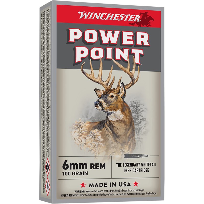 Winchester Ammo X6MMR2 PowerPoint  6mm 100gr 20 Per Box10 Case