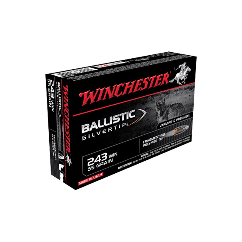 Winchester Ammo SBST243 Ballistic Silvertip  243Win 55gr Fragmenting Polymer Tip 20 Per Box10 Case