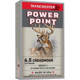 Winchester Ammo X651 PowerPoint  6.5Creedmoor 129gr 20 Per Box10 Case