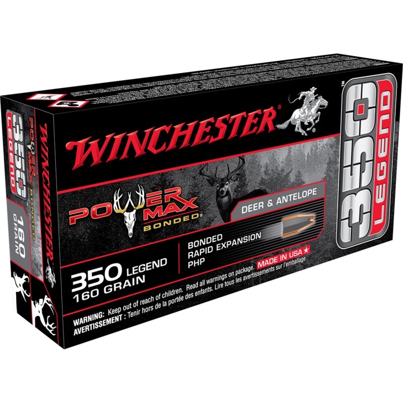 Winchester Ammo X3501BP Power Max Bonded  350Legend 160gr Bonded Rapid Expansion PHP 20 Per Box10 Case