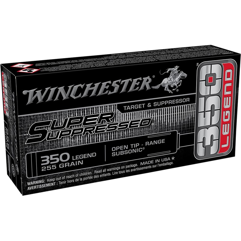 Winchester Ammo SUP350 Super Suppressed  350Legend 255gr Open Tip Range 20 Per Box10 Case