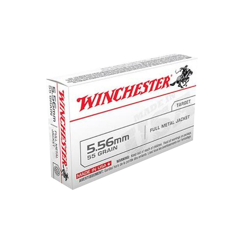 Winchester Ammo WM193K USA M193 5.56x45mmNATO 55gr Full Metal Jacket Lead Core 20 Per Box50 Case