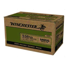 Winchester Ammo WM855200 USA M855 Green Tip 5.56x45mmNATO 62gr Full Metal Jacket 200 Per Box4 Case