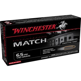 Winchester Ammo S65PM Match  6.5PRC 140gr Sierra MatchKing BTHP 20 Per Box10 Case