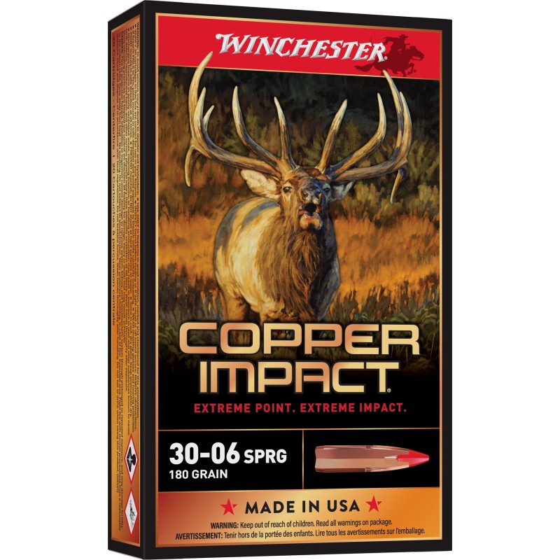 Winchester Ammo X3006CLF2 Copper Impact  3006Springfield 180gr Copper Extreme Point Lead Free 20 Per Box10 Case