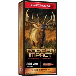 Winchester Ammo X300SCLF2 Copper Impact  300WSM 180gr Copper Extreme Point Lead Free 20 Per Box10 Case