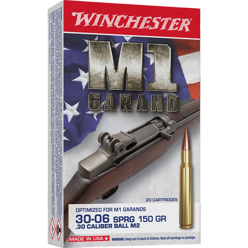 Winchester Ammo WIN3006M2 Active Duty M2 3006Springfield 150gr Full Metal Jacket 20 Per Box10 Case